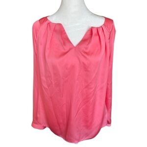 Worthington pink satin blouse